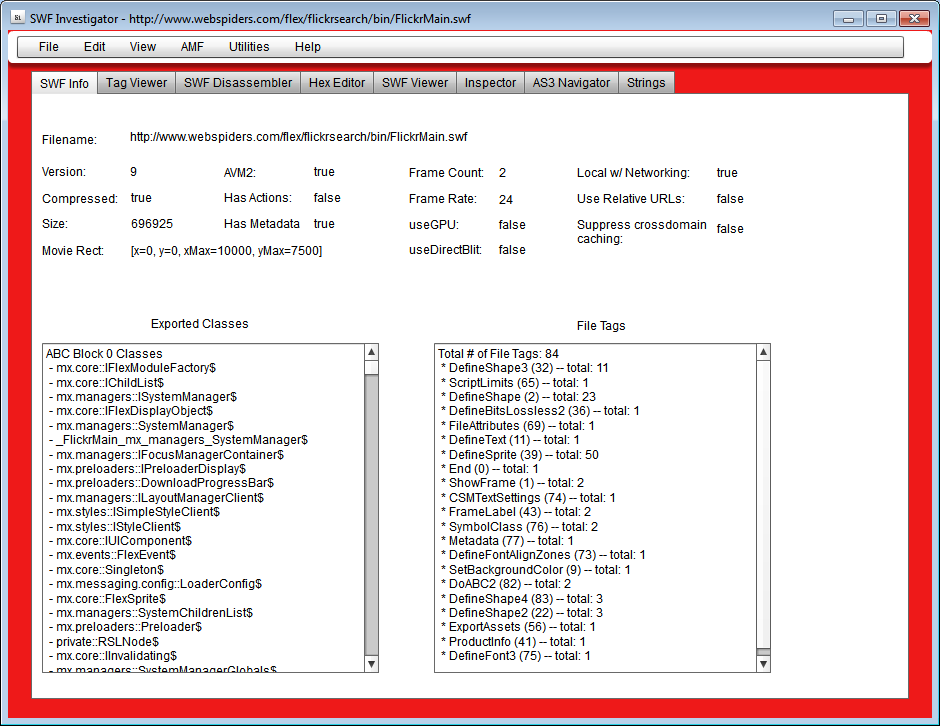 SWFInvestigator – a new tool for testing SWF files SWFInvestigator – a new tool for testing SWF files