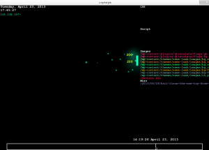 Playing dailysecurity April logs with logstalgia